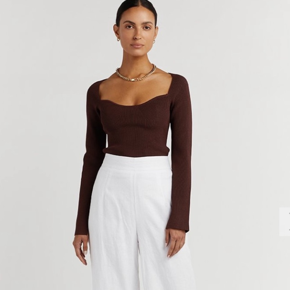 DISSH Paces dark chocolate Knit Top Size 4 NWT